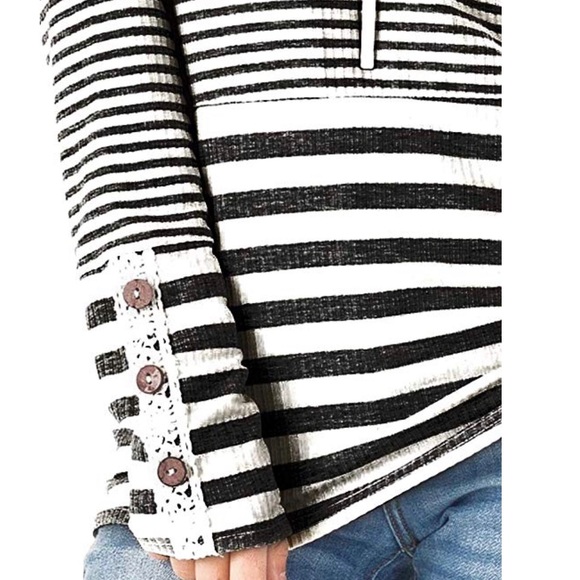 Striped black long sleeve shirt - Picture 3 of 5